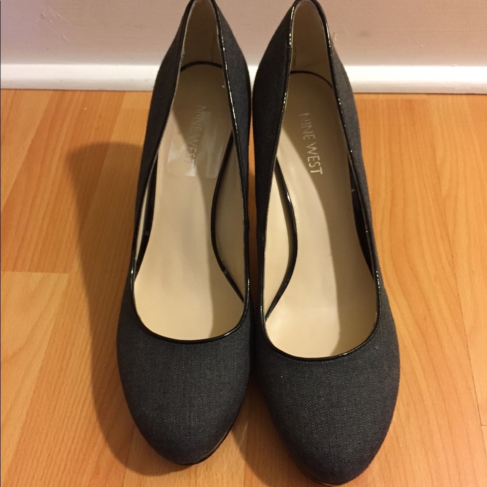 Grey Nine West Platform Pumps 7.5